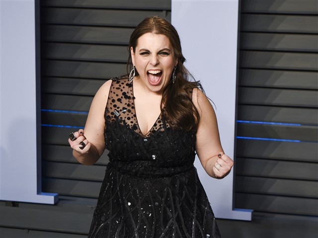 Beanie Feldstein was very excited to see a Broadway outlet on the red carpet.