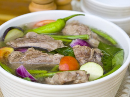 Sinigang is a Filipino soup or stew characterized by its sour and savoury taste most often associated with tamarind(Fili...